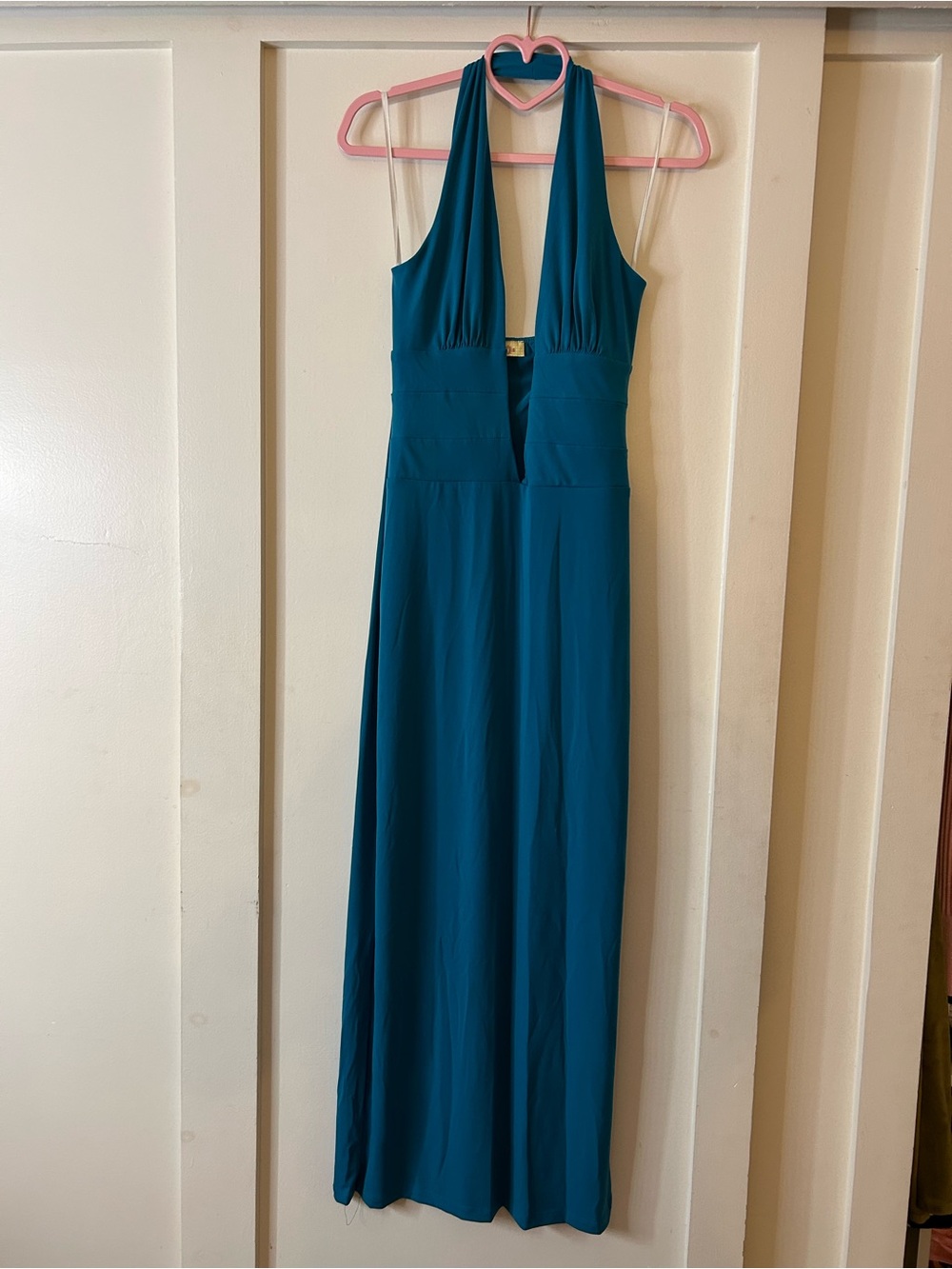 Teal Halter Maxi Dress - Elegant Women's Evening Gown